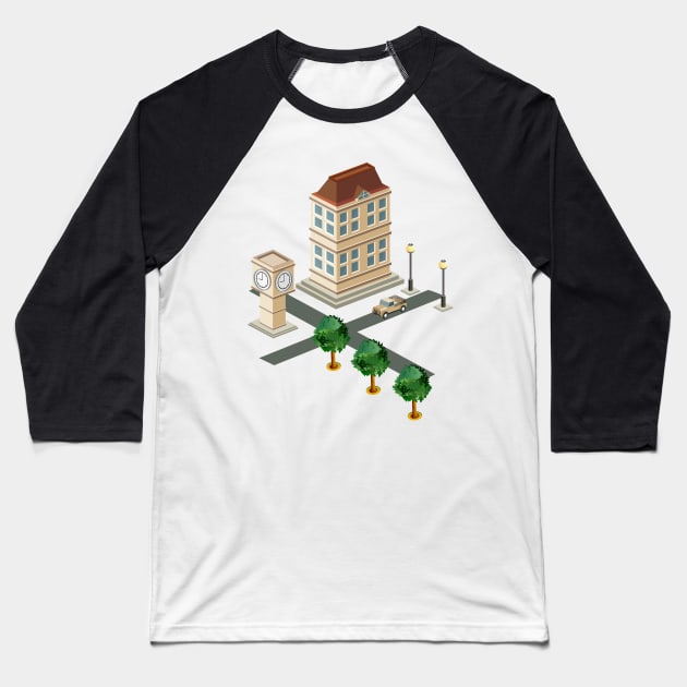 City Map Baseball T-Shirt by Wanda City